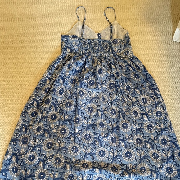 Block print floral cotton dress sundress nightgown size small handmade - Picture 6 of 8